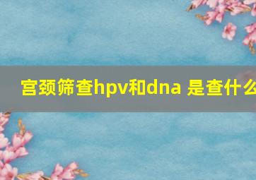 宫颈筛查hpv和dna 是查什么